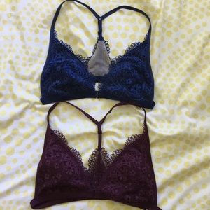 Blue and maroon Victoria secret bralette